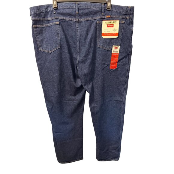 Rustler By Wrangler Mens Regular Fit Jeans 52x32 Blue Denim Cotton Made In Mexic - Picture 11 of 11